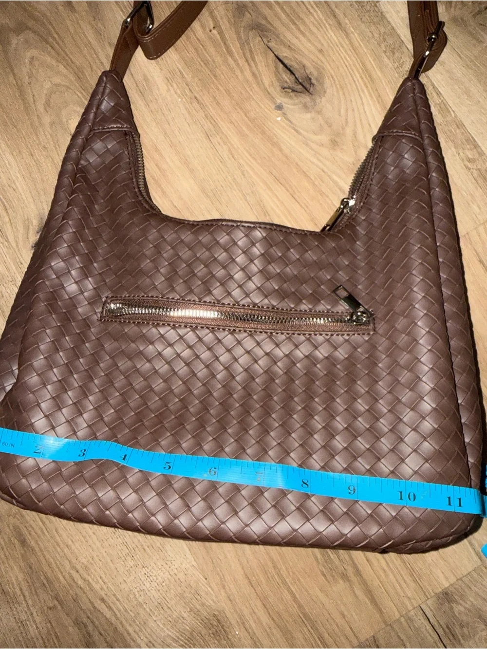 Brand new brown woven pattern bag